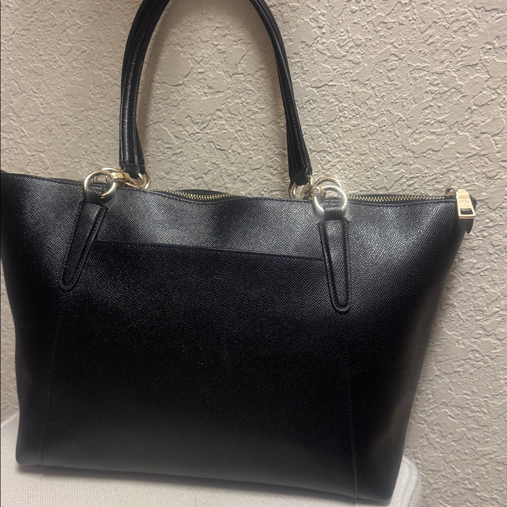 Like New, Coach vintage black coated canvas large zip tote. - Picture 8 of 13